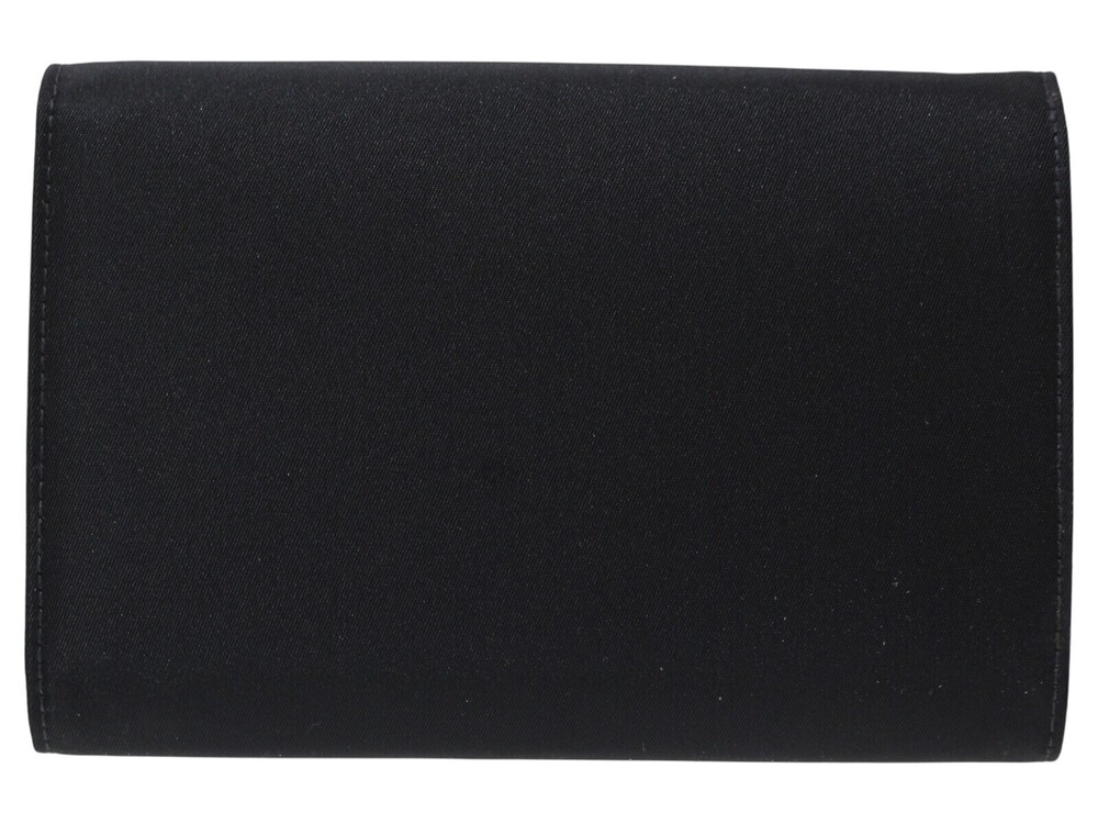 Prada Black Wallet fold Compact Bi Tessuto Black